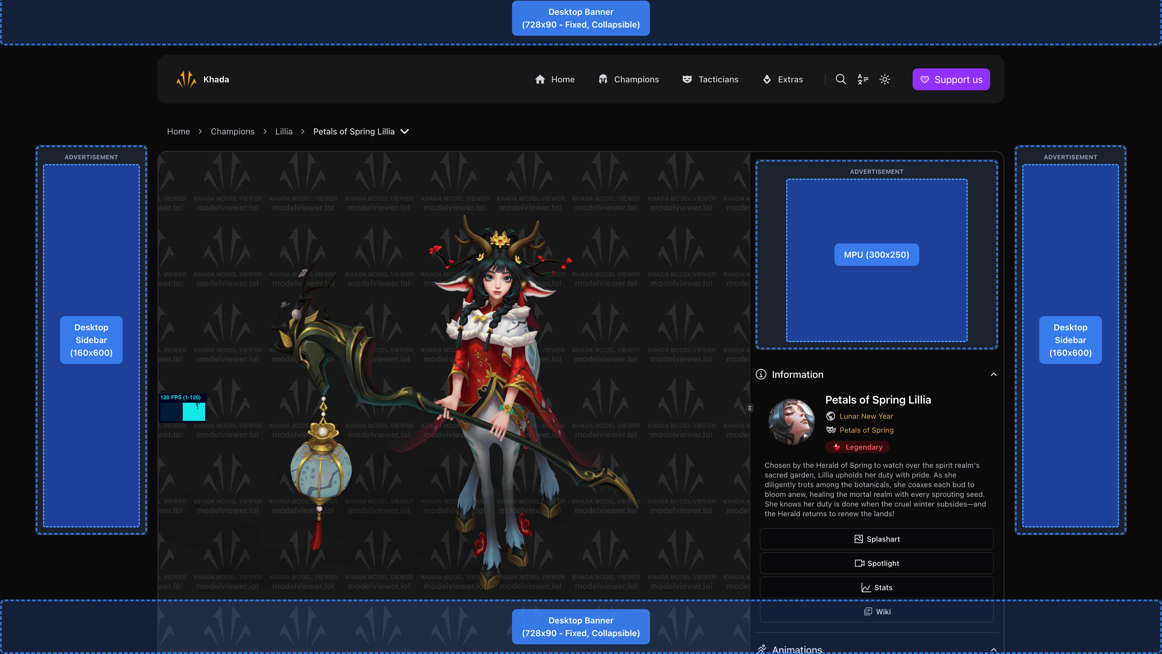 Desktop ad placements